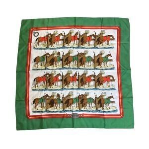 Hermès Carré Ecuries Silk Scarf Stables‎ Green Equestrian Horse Stalls Heritage